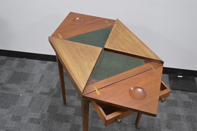 Lot 59 - An Edwardian mahogany envelope games or card table