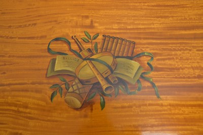 Lot 60 - A Georgian style painted satinwood Sheraton Revival butler's tray table