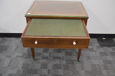 Lot 62 - A George III  19th Century cross-banded mahogany work table in the manner of Gillows