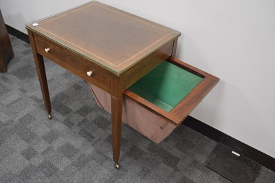Lot 62 - A George III  19th Century cross-banded mahogany work table in the manner of Gillows