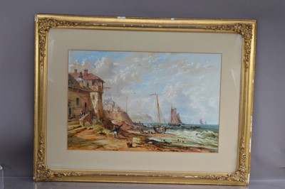 Lot 196 - John Callow O.W.S. (1822-1878) "A European Coastal Scene"