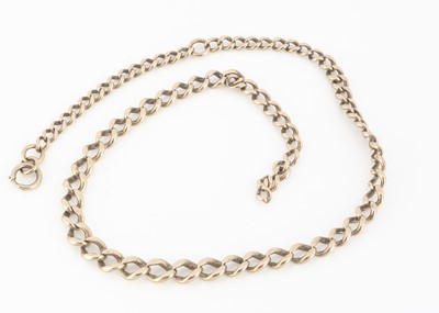 Lot 69 - A 9ct gold flattened curb linked graduated watch chain