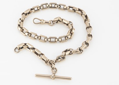 Lot 70 - A 9ct gold rectangular linked watch chain