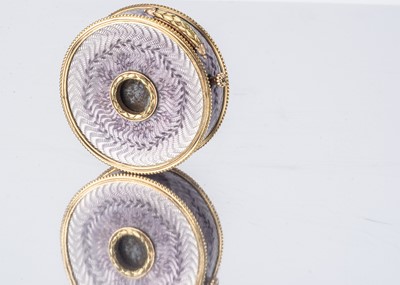 Lot 244 - A fine and rare Russian silver gilt and guilloche enamel cigar cutter by Faberge