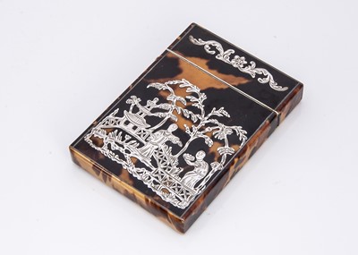 Lot 288 - A Victorian tortoiseshell calling card case