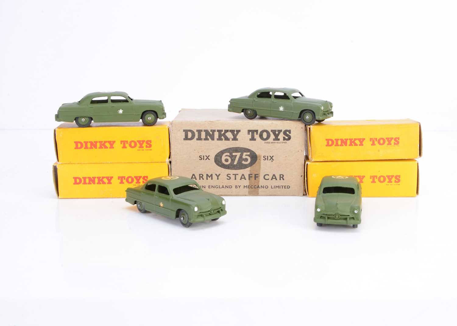 Lot 48 - A Dinky Toys 675 US Army Staff Car Trade Box