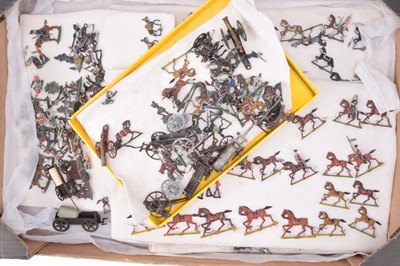 Lot 591 - Early 20th Century German-made flats and demi-rondes mostly Heinrichsen with some Spenkuch mainly depicting mid-19th Century armies with a few Napoleonic Hussars