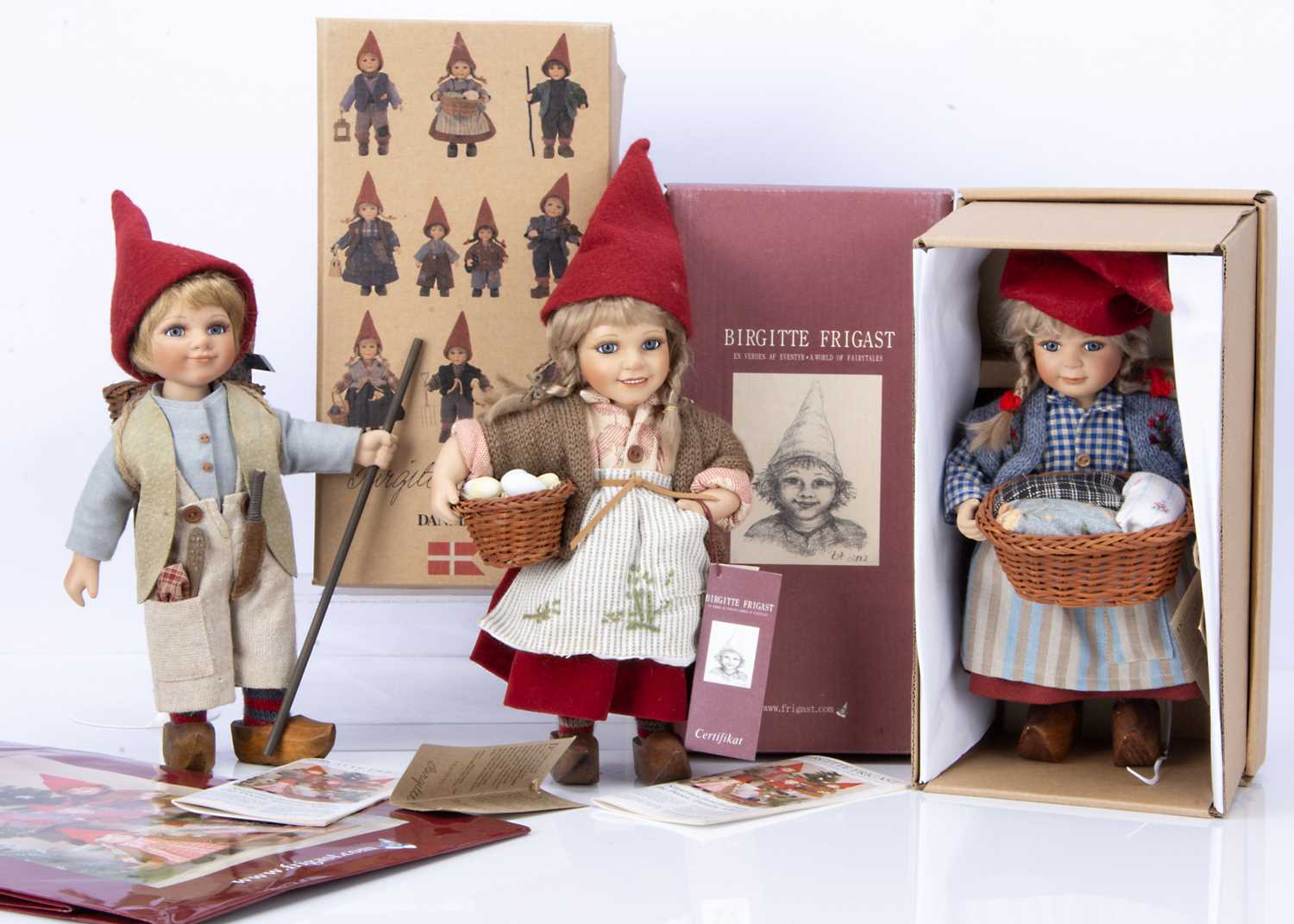 Lot 30 - Three Birgitte Frigast (Danish) artist dolls,