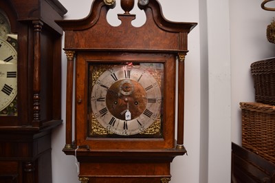 Lot 38 - An early 19th century walnut veneered long cased clock