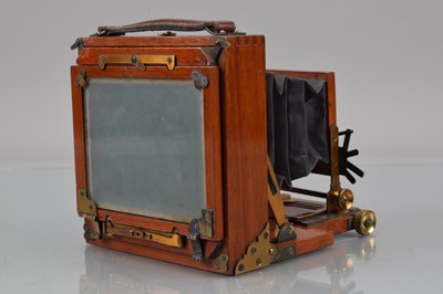 Lot 41 - A J Lancaster & Son Le Merveilleux Patent Quarter Plate Mahogany & Brass Camera