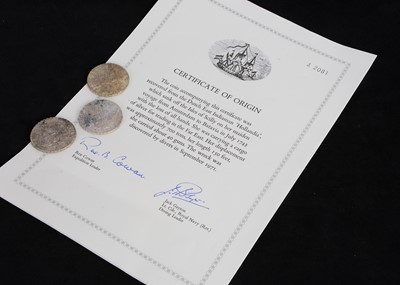 Lot 99 - Three 18th century Spanish Empire 8 Reales Style white metal coins