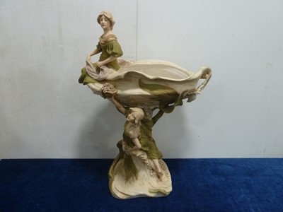 Lot 39 - A large Royal Dux porcelain centrepiece