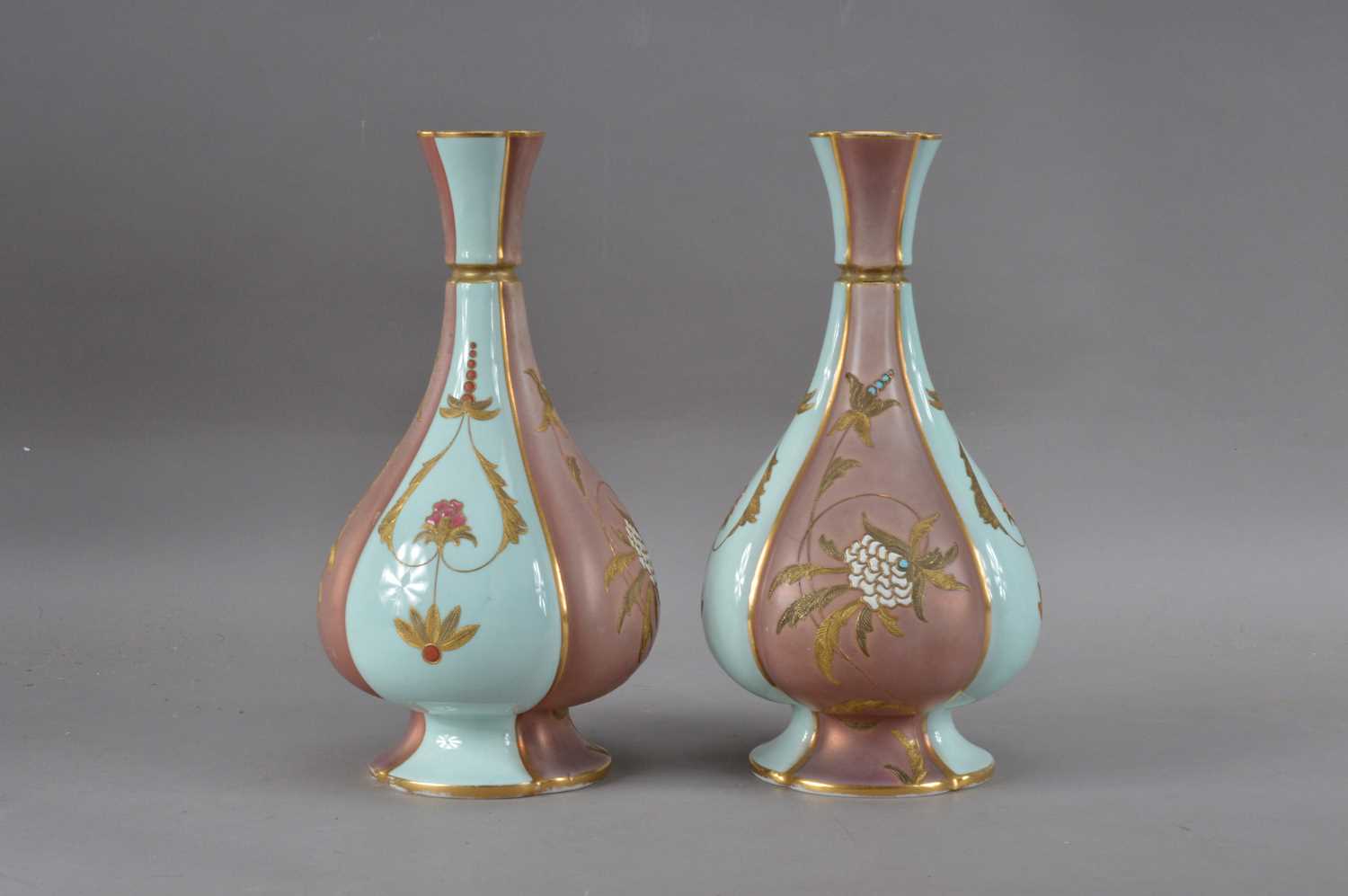 Lot 74 - A Pair of Royal Worcester ceramic vases
