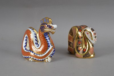 Lot 82 - Two Royal Crown Derby bone china paperweights