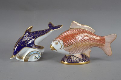 Lot 83 - Two Royal Crown Derby bone china paperweights