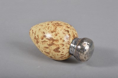 Lot 111 - A Victorian novelty porcelain and silver topped scent bottle