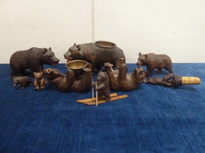 Lot 135 - Nine Black Forest carved bears