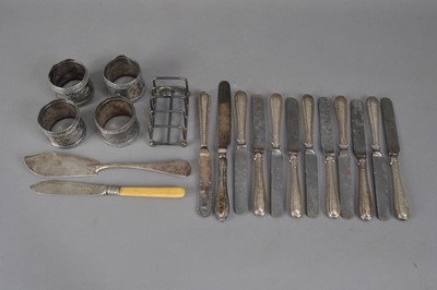 Lot 144 - A collection of silver and silver plated items