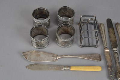 Lot 144 - A collection of silver and silver plated items