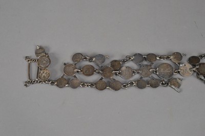 Lot 145 - A Victorian and later silver coin belt