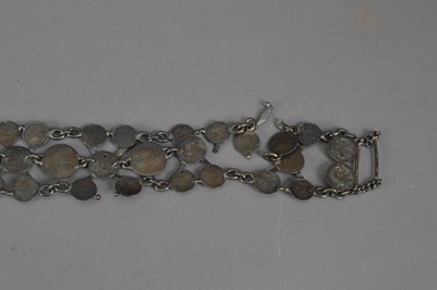 Lot 145 - A Victorian and later silver coin belt