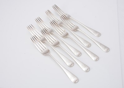 Lot 358 - A set of eight Victorian silver dinner forks by George Maudsley Jackson