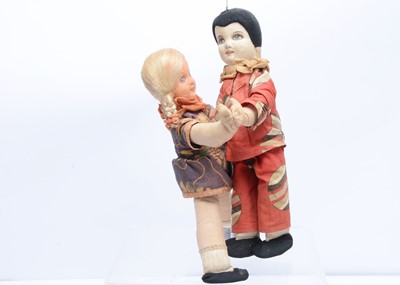 Lot 528 - A Dean’s Rag Book Co Pierrot and Pierrette Dancing Dolls