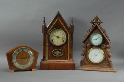 Lot 94 - Three wooden cased clocks