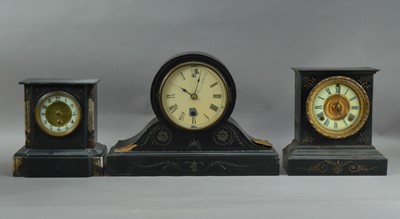 Lot 101 - Two slate mantel clocks