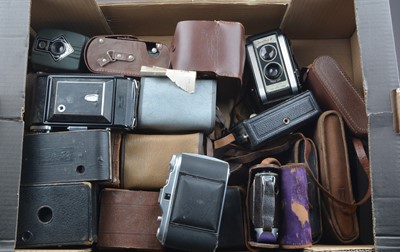 Lot 103 - A Tray of Folding and Box Cameras