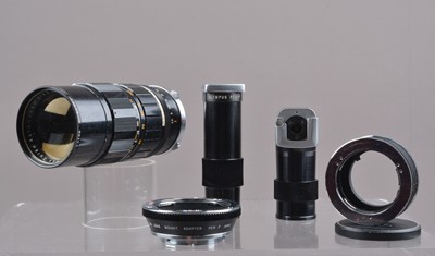 Lot 113 - An Olympus Pen Zuiko 50-90mm f/3.5 Lens and Olympus Pen Accessories