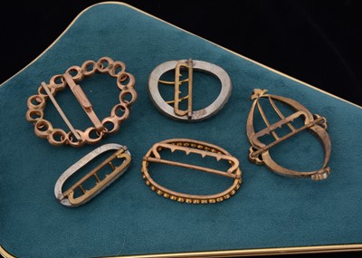 Lot 49 - Five late 19th or early 20th Century buckles