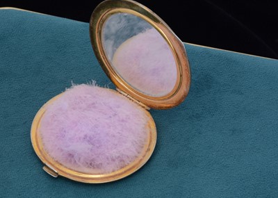 Lot 59 - An art deco silver and guilloche enamel circular compact