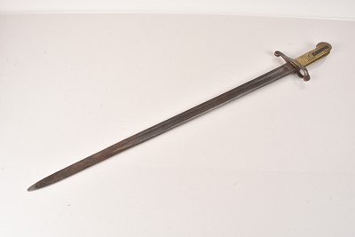 Lot 465 - A US Civil War period Straight Sabre Bayonet by S.K
