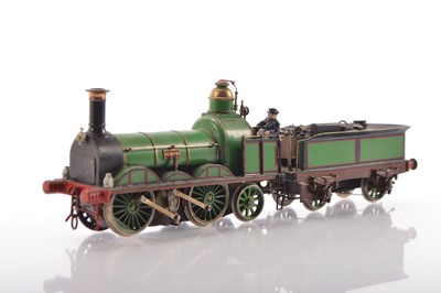 Lot 510 - Scratchbuilt EM Gauge Thwaites Bros 1848 "Cambrian Drive System" South Yorkshire Railway Green "Albion" Loco & Tender