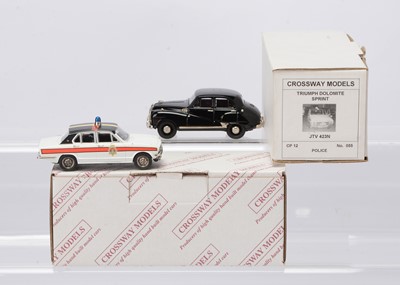 Lot 182 - Crossway Models 1:43 Scale White Metal Police Vehicles