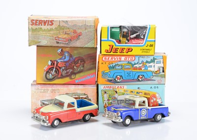 Lot 395 - Turkish Tinplate Toy Vehicles by Nekur
