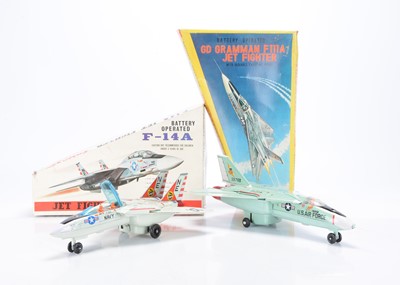 Lot 403 - Nomura (Japan) Tinplate & Plastic Battery-Operated Fighter Jets
