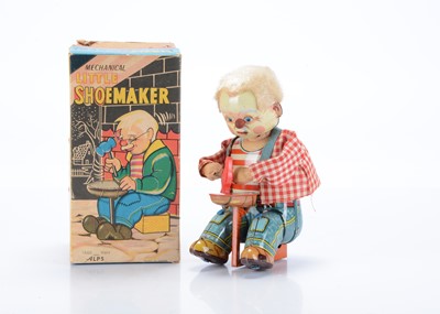 Lot 427 - Alps (Japan) Tinplate Clockwork Mechanical Little Shoemaker
