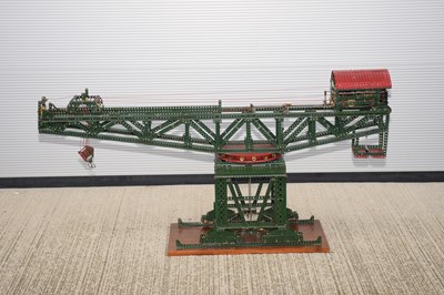Lot 444 - A large professionally built Meccano block setting Travelling Dock Crane