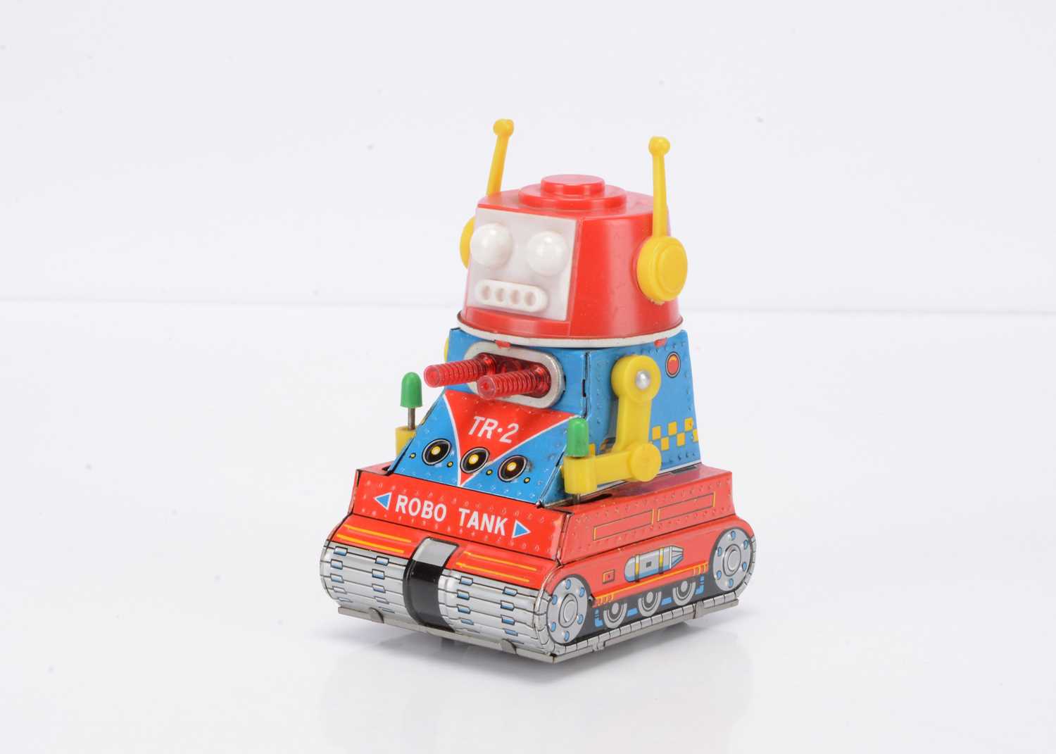 Lot 450 - A Nomura (Japan) Tinplate & Plastic Battery-Operated Mini Robo Tank TR-2
