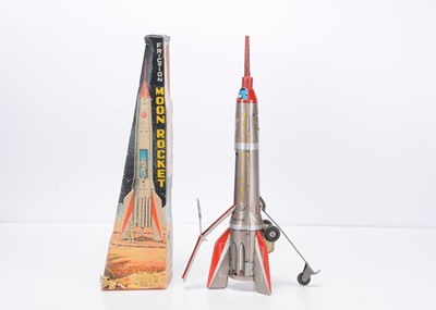 Lot 455 - A Masuya Toy (Japan) Tinplate Friction Drive Moon Rocket