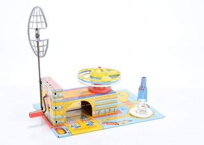 Lot 457 - Marx Toys (Gt. Britain) Tinplate Space Satellites With Launching Site & Rocket