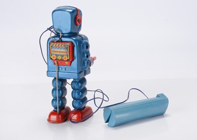 Lot 458 - A Yoshiya (Japan) Tinplate Remote Control High-Wheel Robot