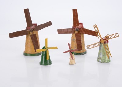 Lot 576 - A selection of lead and diecast windmills by various makers including Charbens and Roydon with unknown makes (2) comprising large Charbens windmill (2)