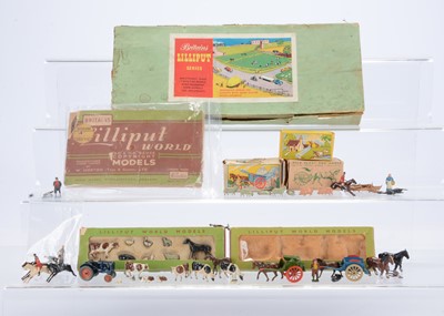 Lot 577 - Britains Lilliput World items comprising empty box for set L/7