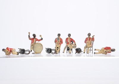 Lot 584 - Taylor & Barrett Jazz Band comprising instruments jazzmen (6) and chairs (6)