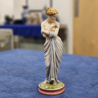 Lot 46 - A pair of Royal Worcester porcelain figures of "Sorrow & Joy" after James Hadley