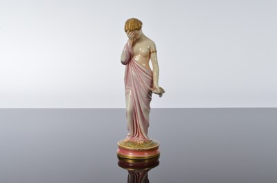 Lot 46 - A pair of Royal Worcester porcelain figures of "Sorrow & Joy" after James Hadley