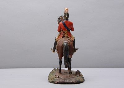 Lot 25 - A mid 19th century Thüringen papier-mâché figure of the Duke of Wellington riding Copenhagen